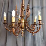 Lustre Louis XVI en bronze et laiton