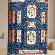 Antique hand-painted Baroque chest folk art cabinet dated solid wood Central Europe, 1865