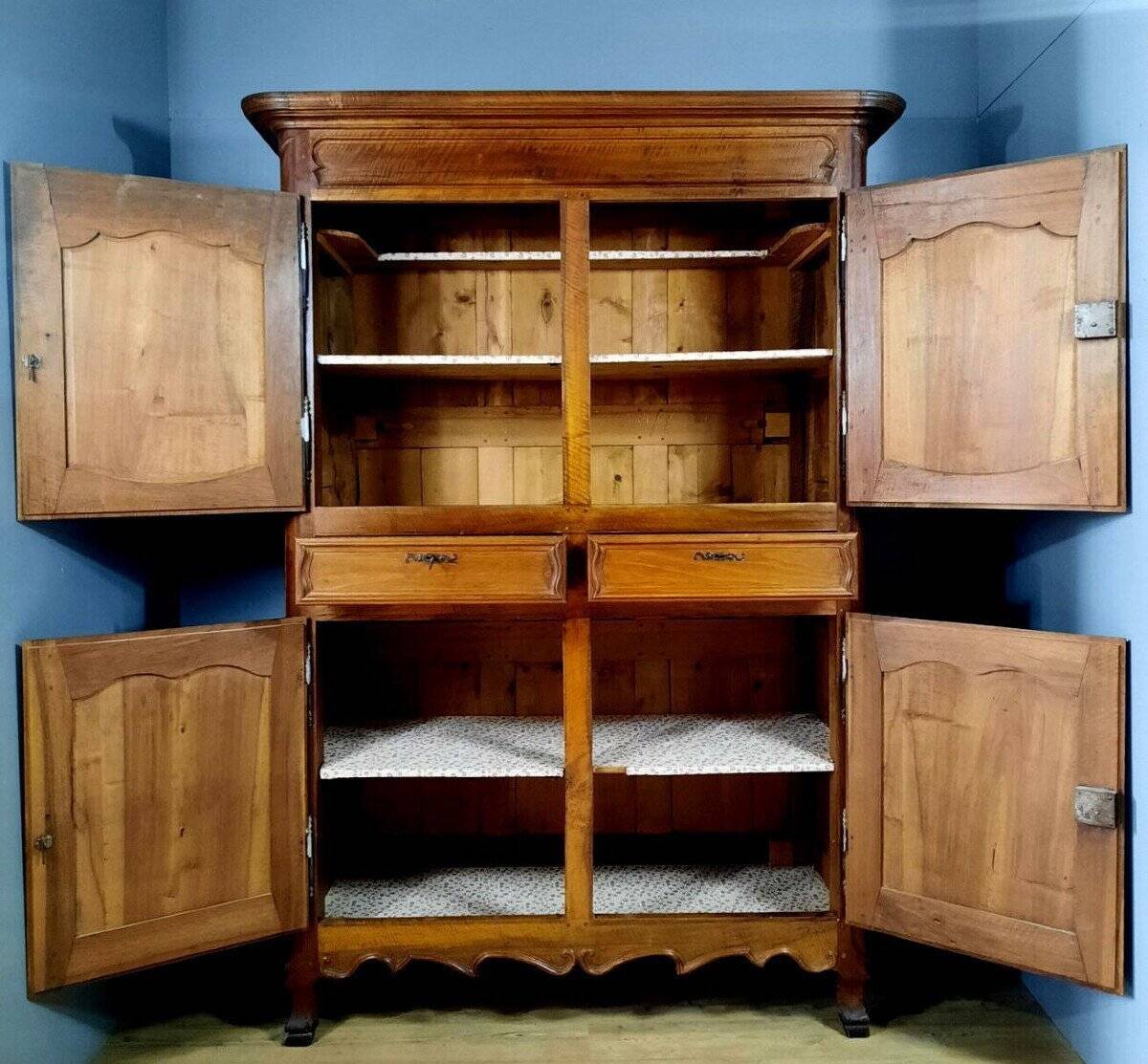 Four-Door Wardrobe from the Louis XV Period in Walnut