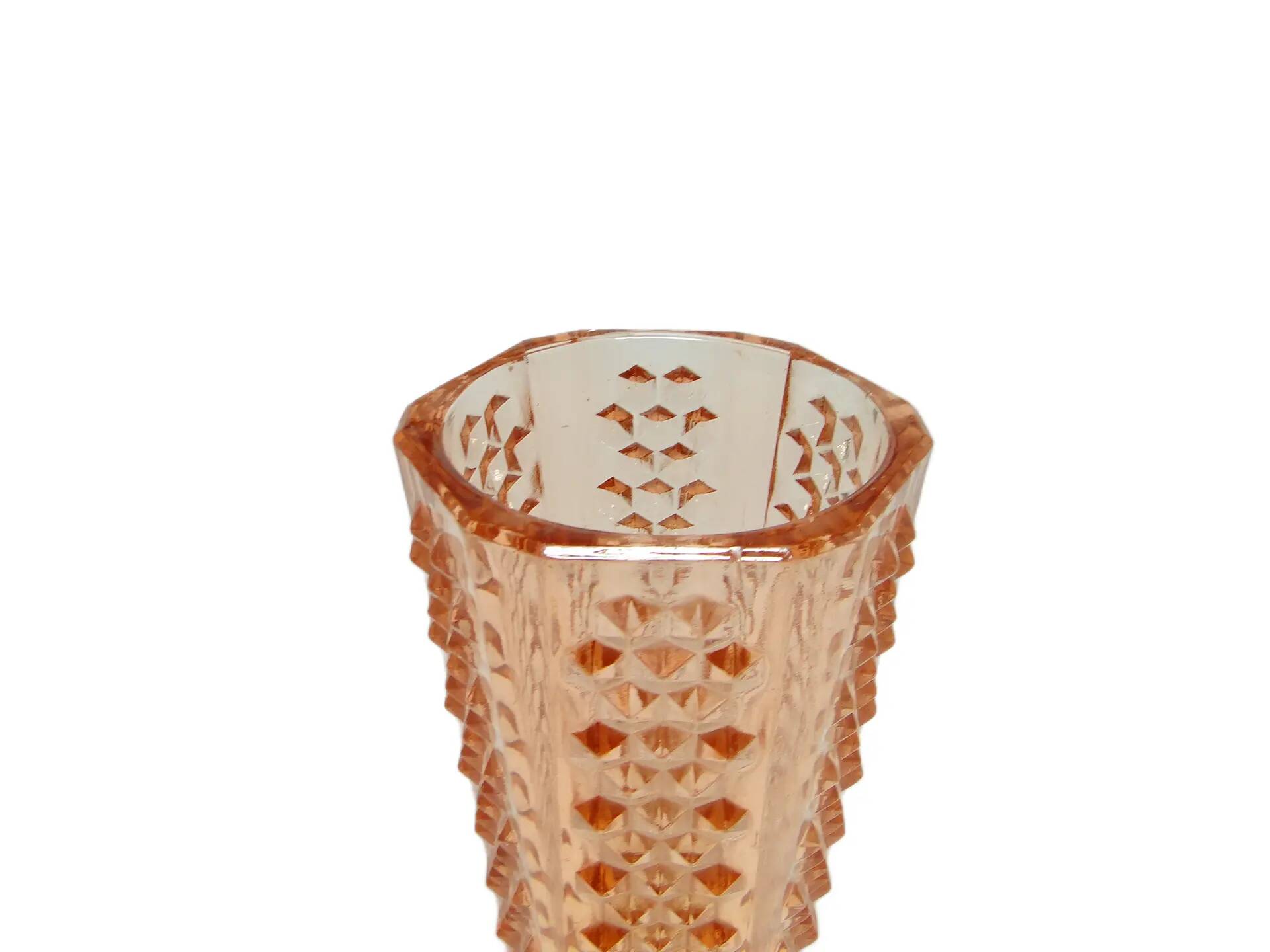 Ćwieki vase, modernism, rosaline glass, Ząbkowice, Poland, 1970s.
