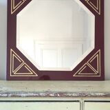 Miroir laqué et incrustation doré vintage