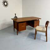 Scandinavian design desk Swiss Teack 70s vintage teak