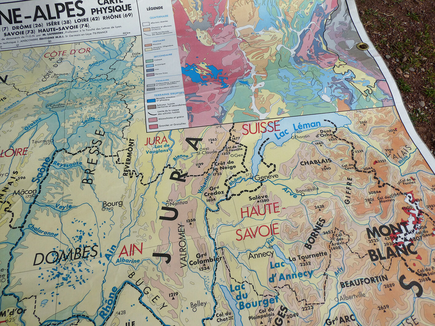 Old school vintage MDI Rhône-Alpes map