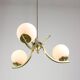 Mid-Century Italian Brass and Opaline Chandelier