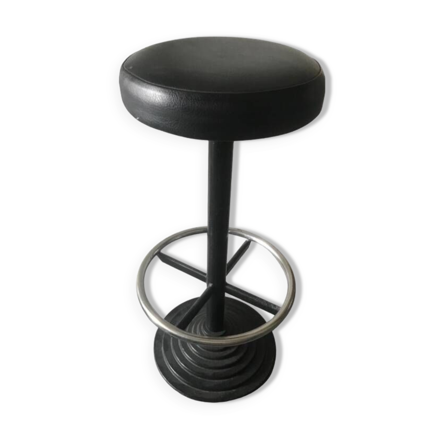 Black cast iron bar stool