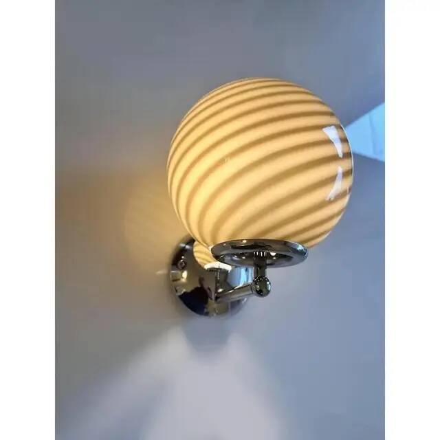 Beige and Brown Rods Murano Glass Wall Sconces by Simoeng, Set of 2