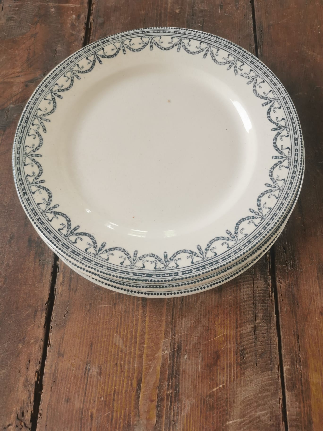 Serving of 6 plates in iron earth, Salins