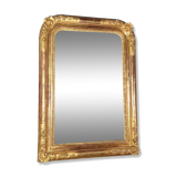 Mirror nineteenth century frame with doucine wood and stucco gilding gold leaf 75x56 cm SB