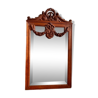 Antique carved wooden mirror 82x48