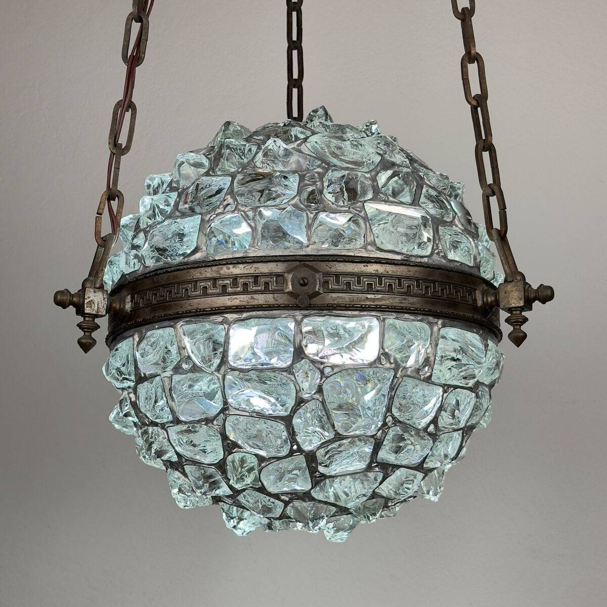Antique style Art Nouveau chandelier with chains, Austria, 1890s