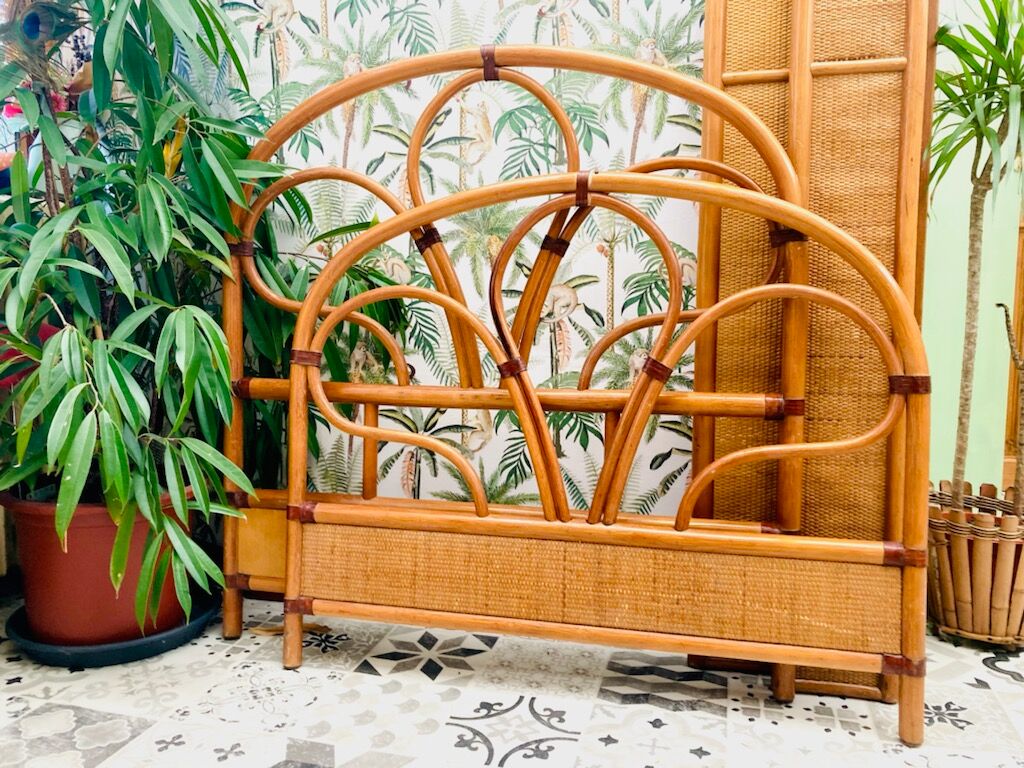 Vintage rattan bed