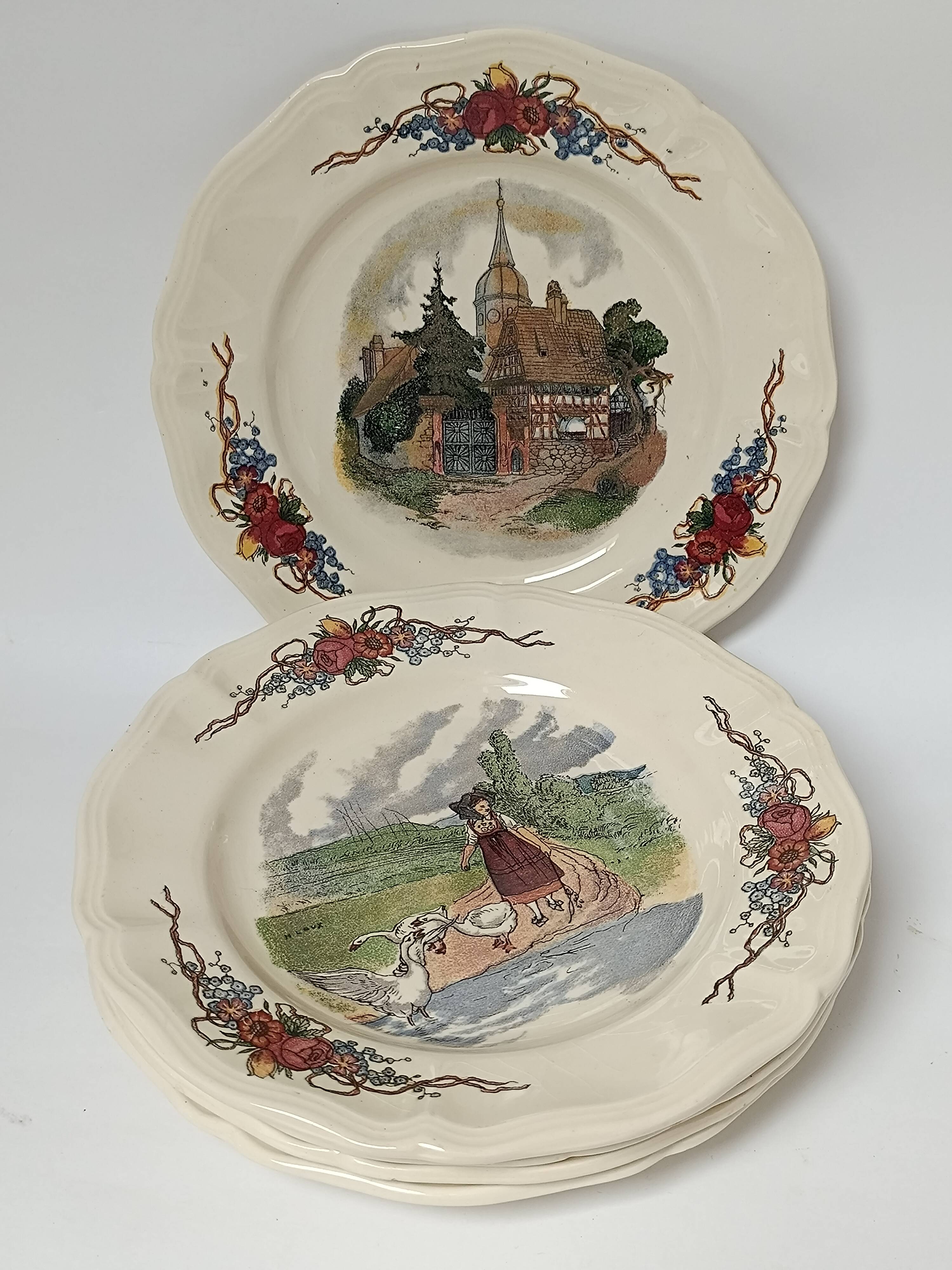 Assiettes à dessert Sarreguemines Obernai