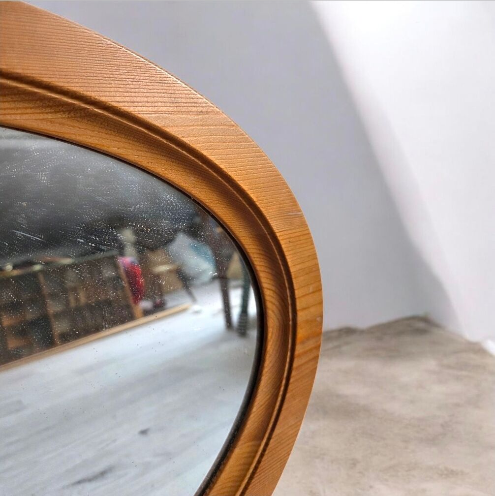 Vintage wooden wall mirror