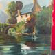Oil on canvas, Mill on river Brittany - signed M Bonnardet 1947