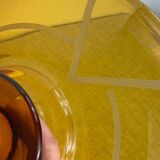 Large Art Deco amber glass bowl