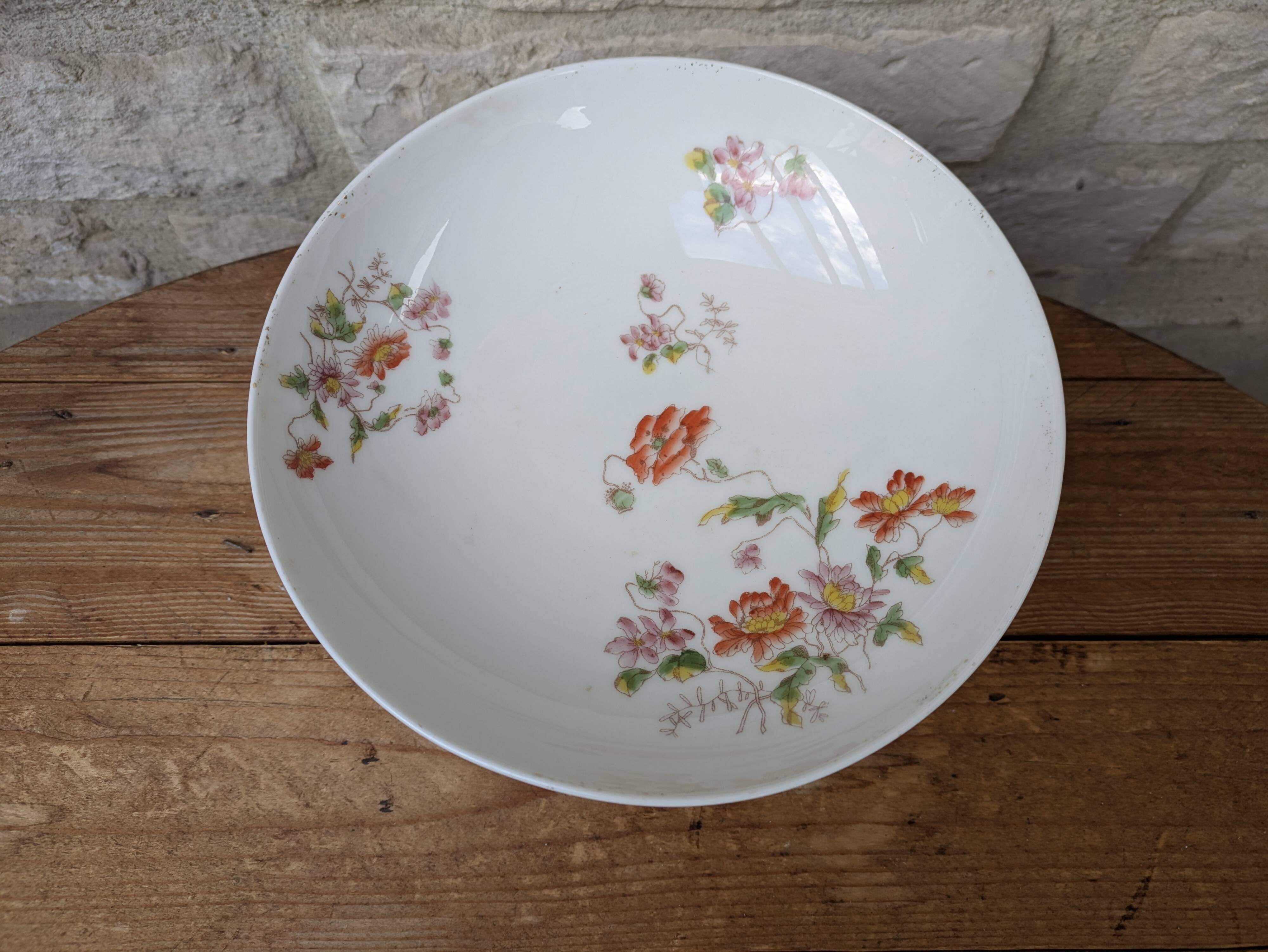 Old Limoges porcelain compote serving dish on pedestal