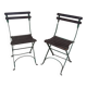 Pair folding garden chairs bistrot 1900 old