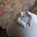 Antique white soup tureen in ironstone – Sarreguemines