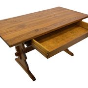 Vintage Pinewood Dining Table Desk with Drawer 60s Design