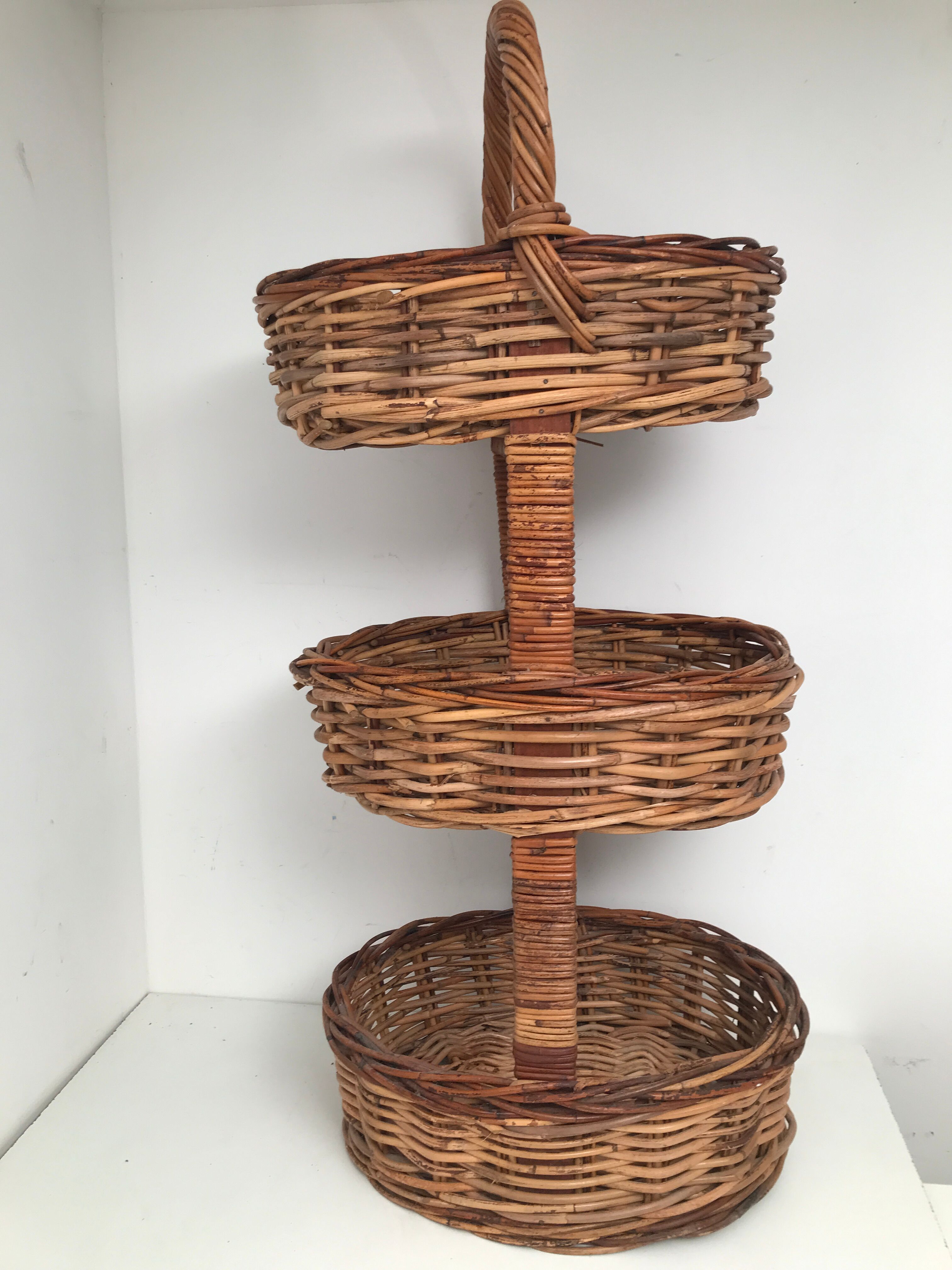 3-storey basket on vintage legs