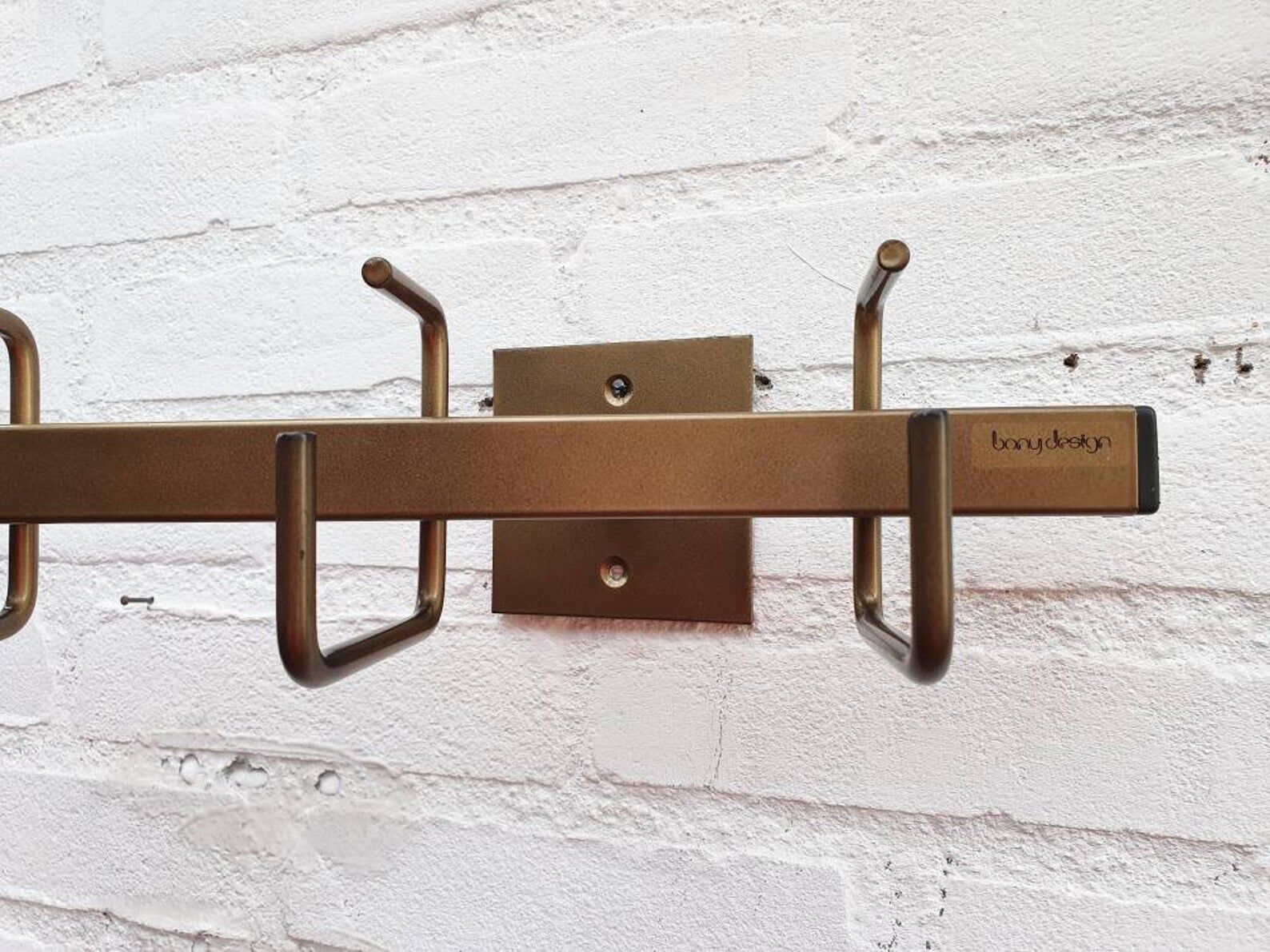Bony 1980s metal wall coat rack