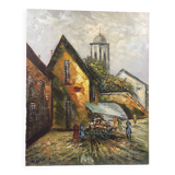 oil on canvas - meditation? - signature to identify