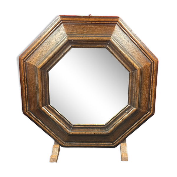 Miroir rustique en bois mouluré 34 cm