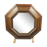 Rustic molded wood mirror 34 cm