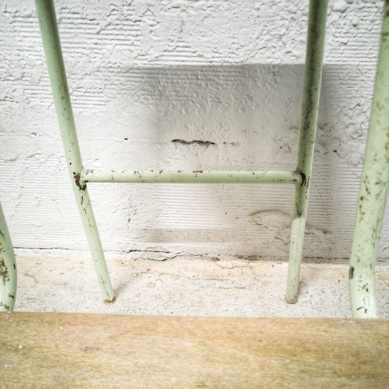 Metal and wood stepladder