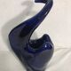 Old form Swan enameled ceramic Vase blue Decoration Vintage