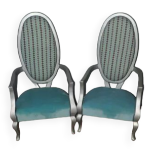 2 fauteuils style louis