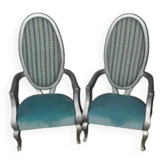 2 armchairs Louis XV style
