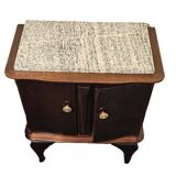 Vintage Mahogany Nightstand with Marble Top