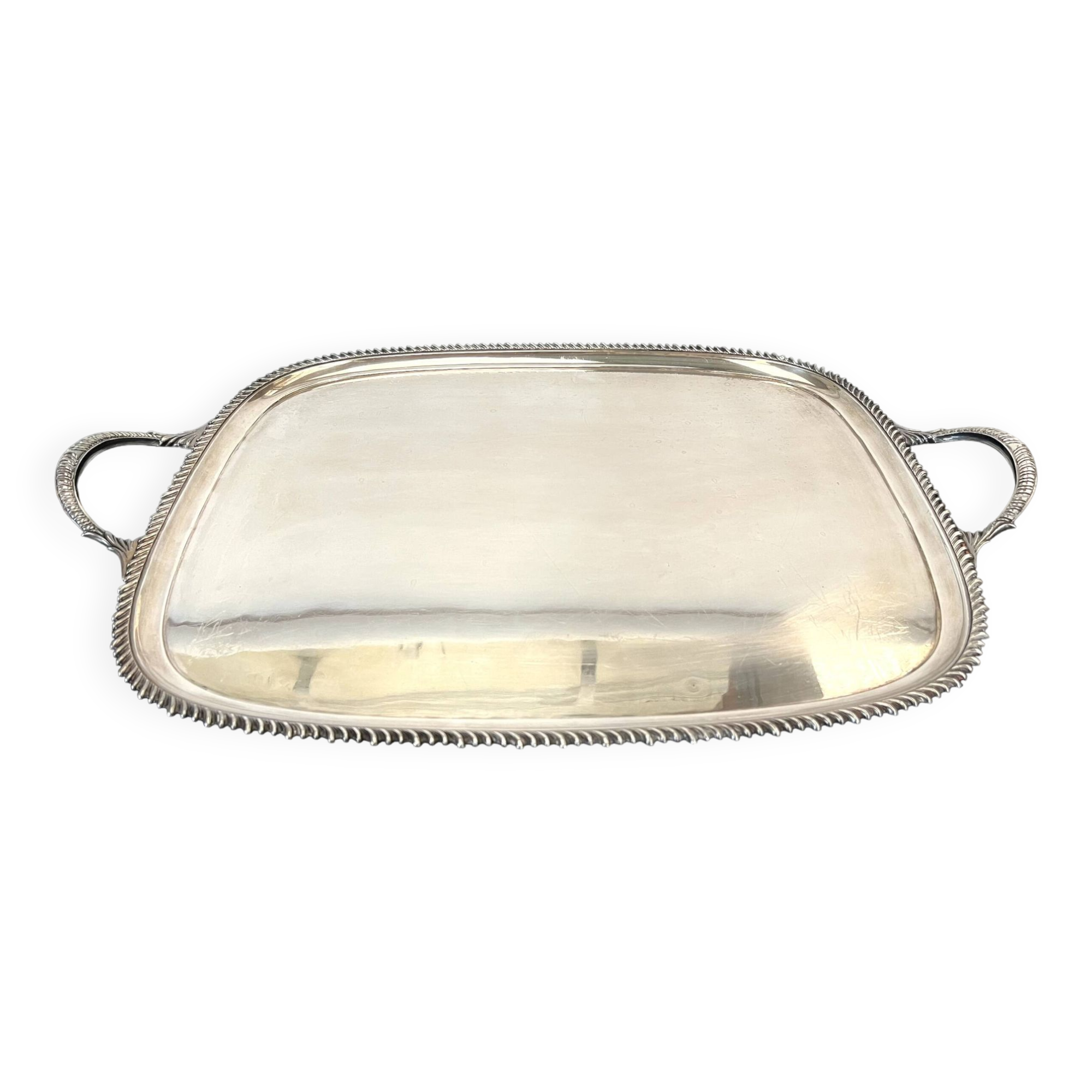 Large silver metal tray Mappin and Webb