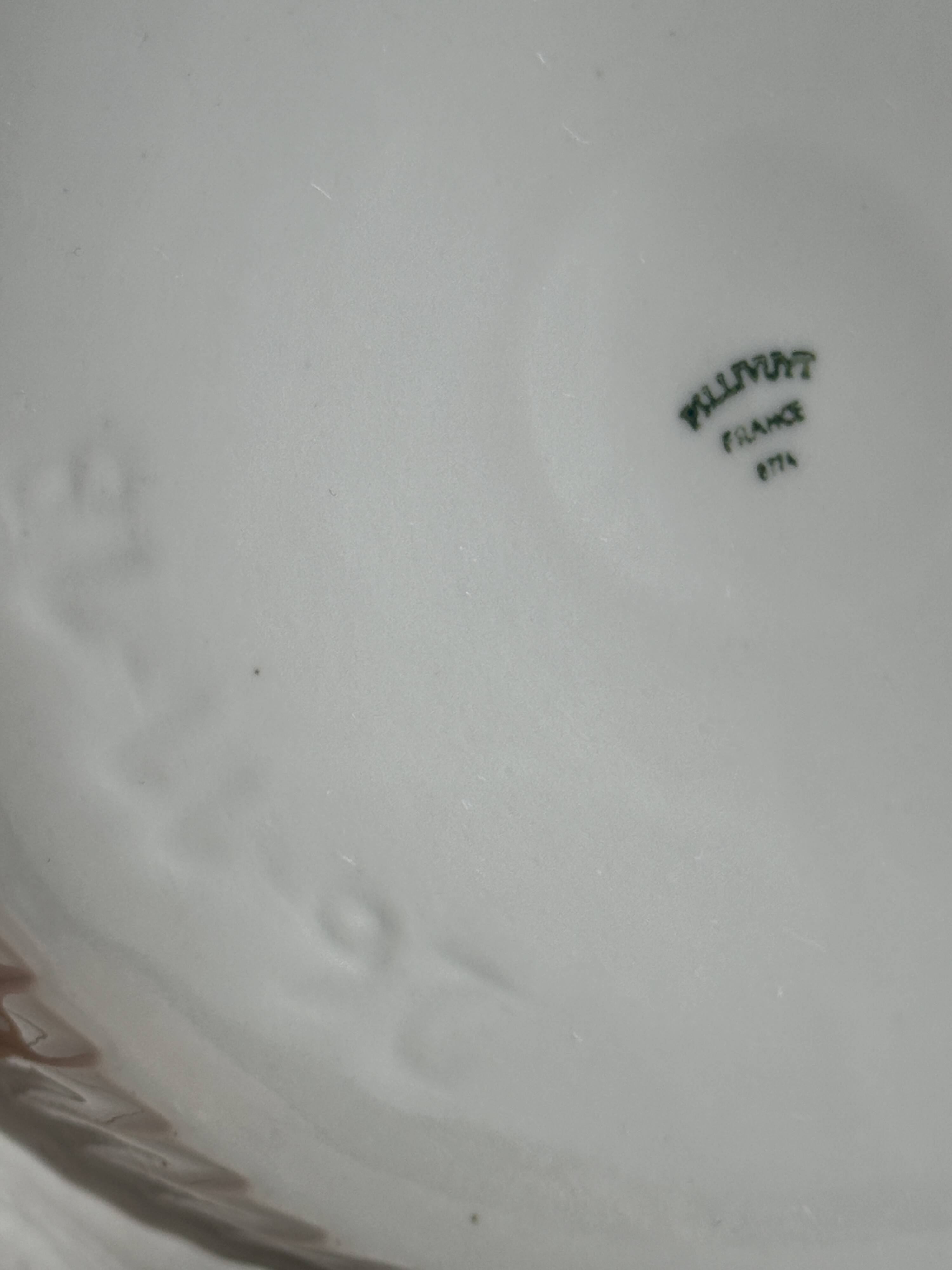 Pillivuyt white hollow dish, white porcelain dish, pie dish.