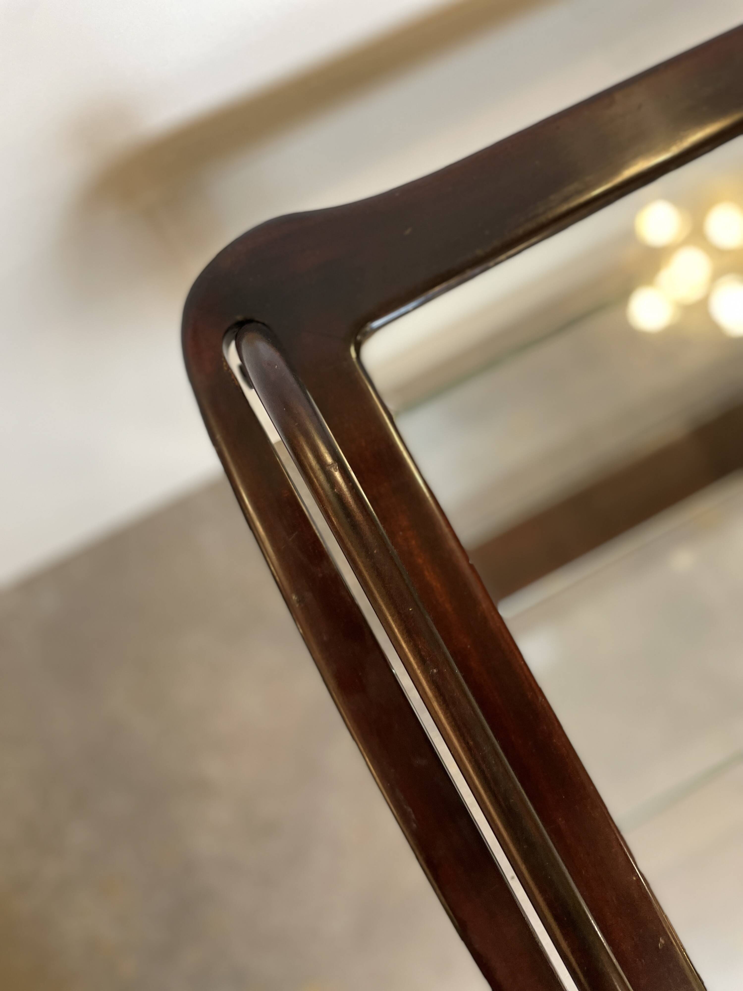 Mahogany side table & magazine holder from 1950'