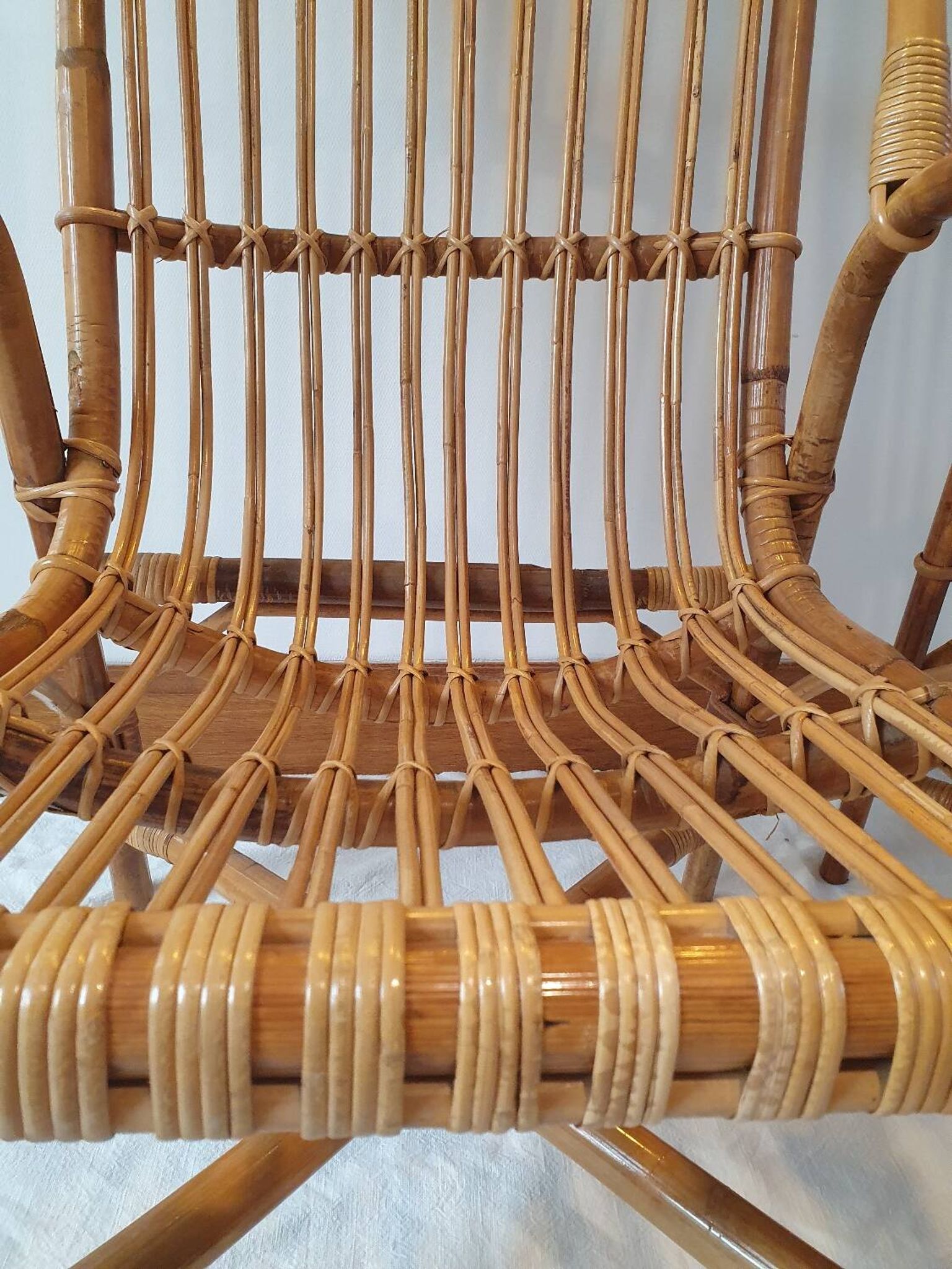 Pair of rattan armchairs