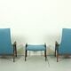 Ensemble de 2 fauteuils avec pouf assorti par Yngve Ekström pour Pastoe, années 1960