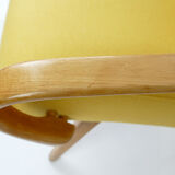 Fauteuil en laine jaune vintage, années 1960