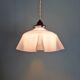 Art Deco suspension in pleated mauve opaline, 1920-30.
