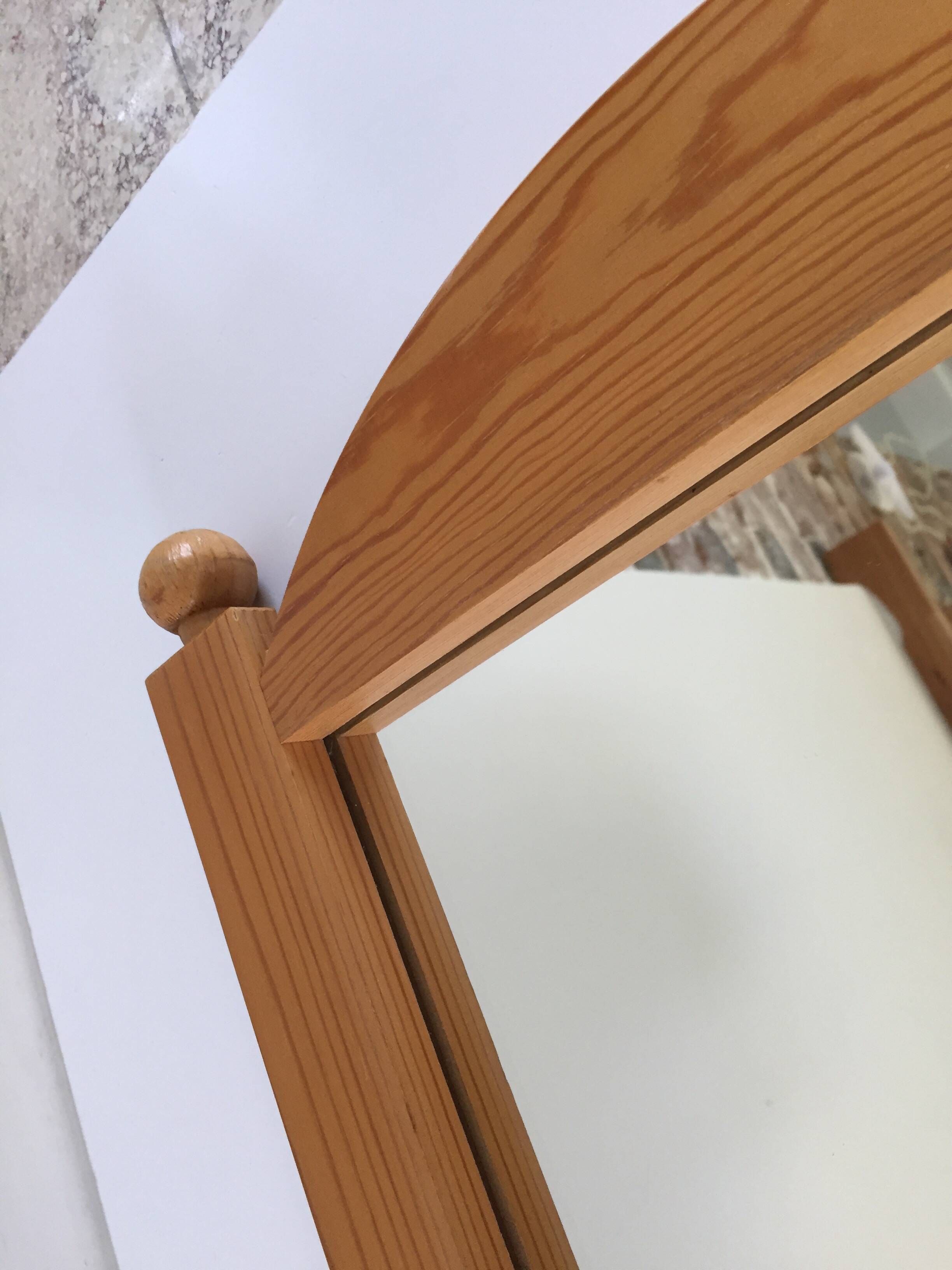 Miroir mural pin massif vintage