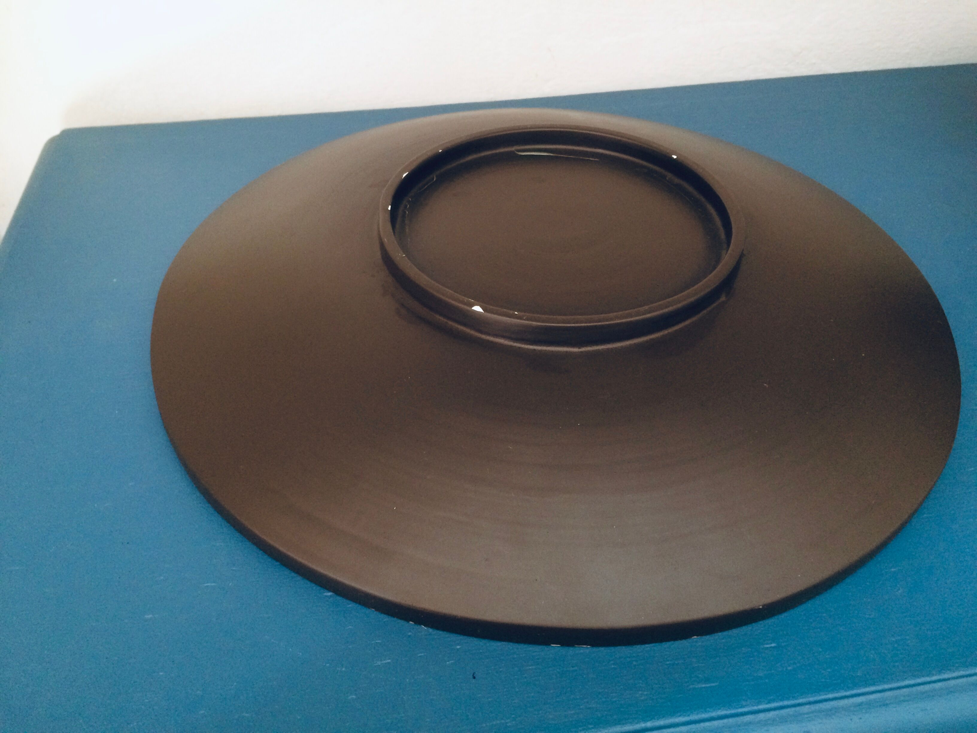 Vintage bamboo round tray