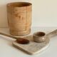 Turned wooden pots and beaters for the kitchen