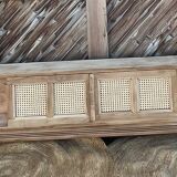 TV stand/sideboard in raw solid oak and caning