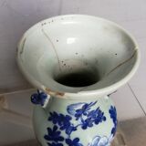 Vase celadon enamel white and blue chinese porcelain 19th