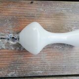 Trio of white opaline vases