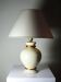 Vintage cracked cream white faience lamp Le Dauphin 1960s-70s Panama