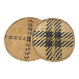 Ethnic rattan and bamboo winnowing trays