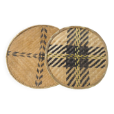 Plateaux de vannage ethniques en rotin et bambou