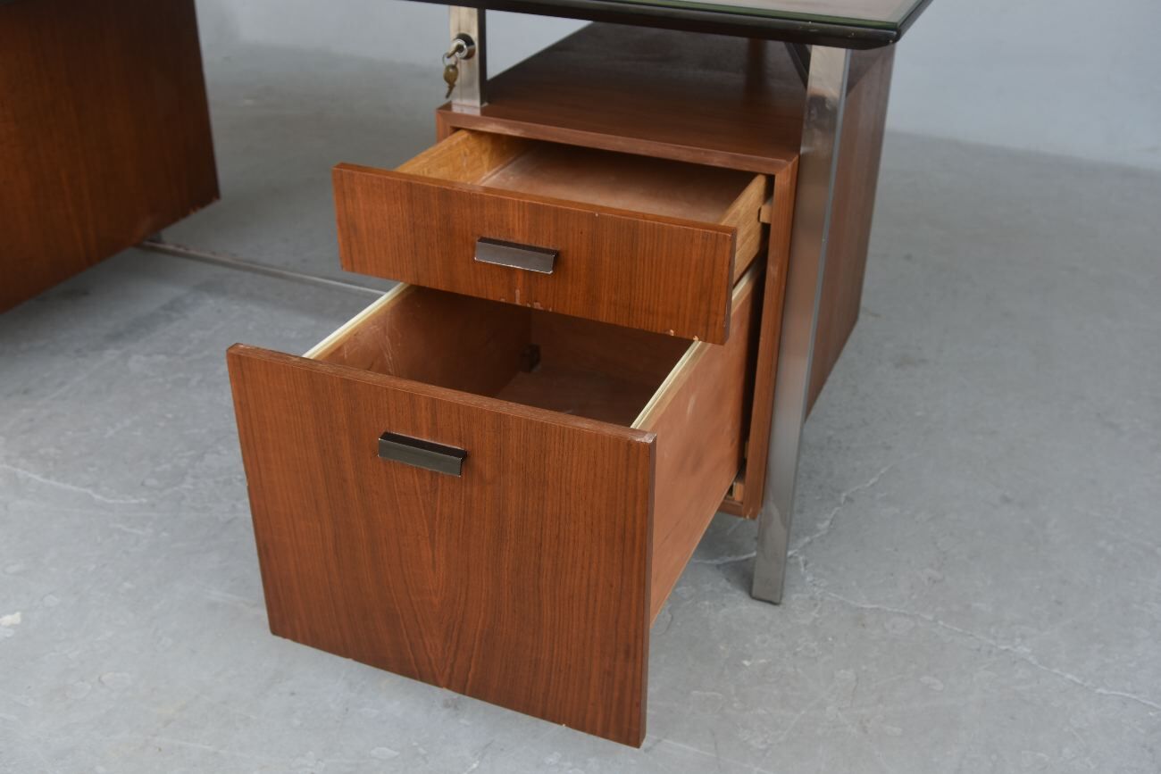 Desk rosewood and chrome 1960s